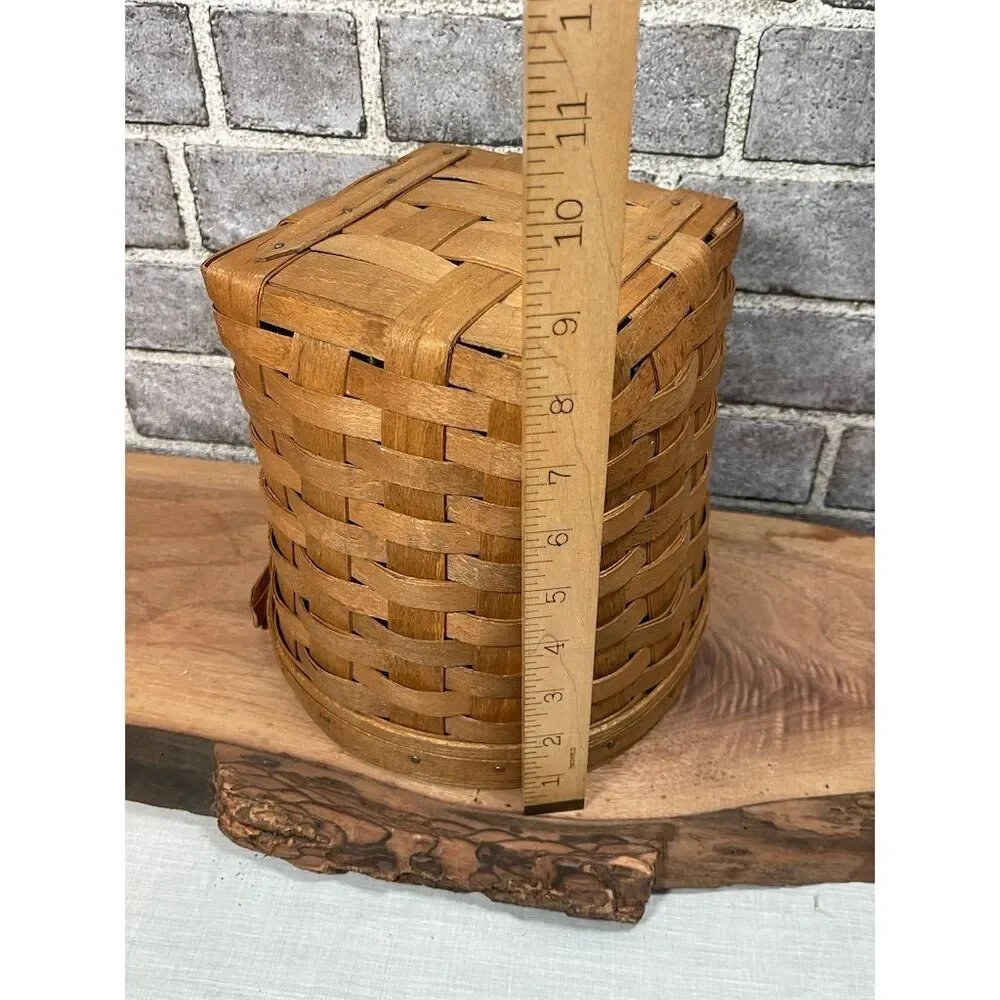 Vintage Longaberger Upright Basket Handwoven Rustic Home Decor
